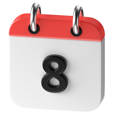 8 Date  3D Icon