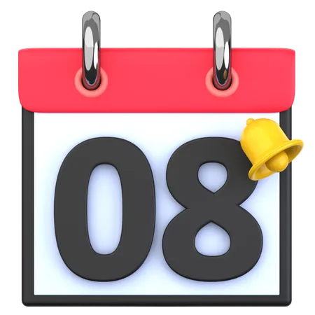 8 Date  3D Icon