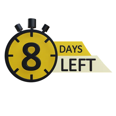 8 days left  3D Icon