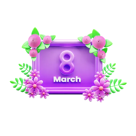 8 de marzo  3D Icon