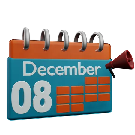 8 de diciembre  3D Icon