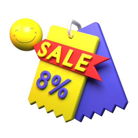 8% Discount  3D Icon