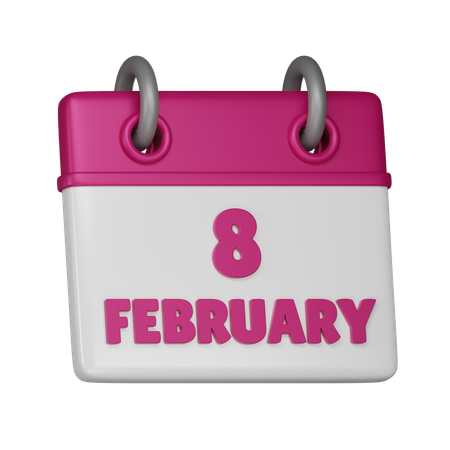 8 February  3D Icon