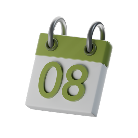 8 fecha  3D Icon