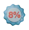 Insignia de descuento del 8%