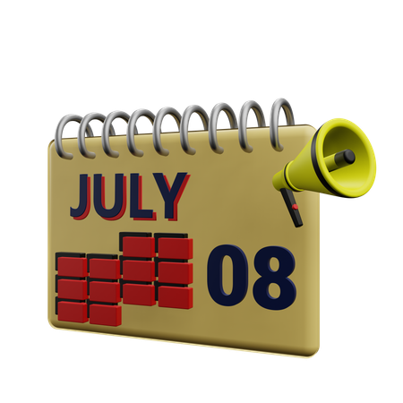 8. Juli  3D Icon