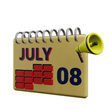 8. Juli  3D Icon