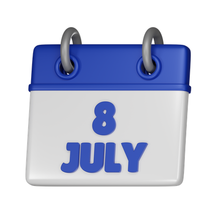 8 July  3D Icon