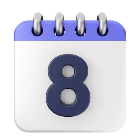 8. Kalender  3D Icon