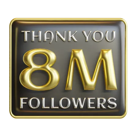 8 M Followers  3D Icon