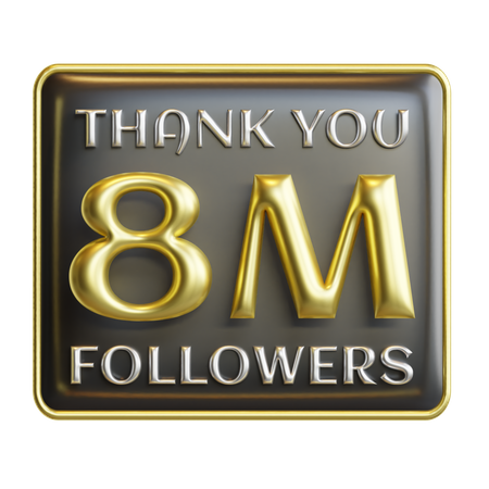 8 M Followers  3D Icon