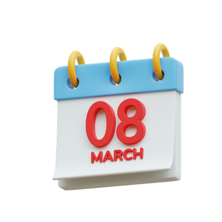 8 March  3D Icon