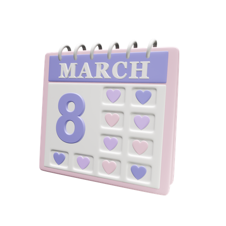 8 March  3D Icon