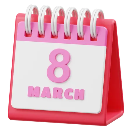 8 March  3D Icon