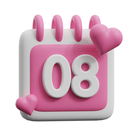 8 March  3D Icon