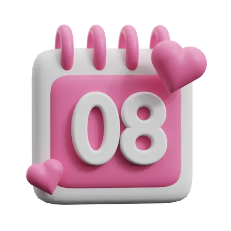 8 March  3D Icon