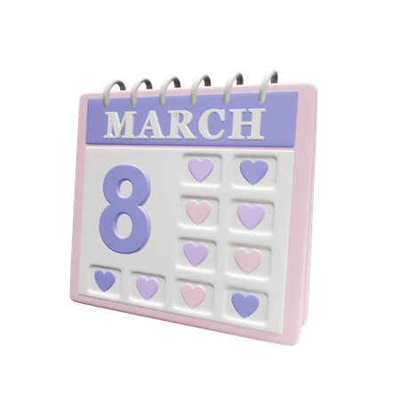 8 March  3D Icon