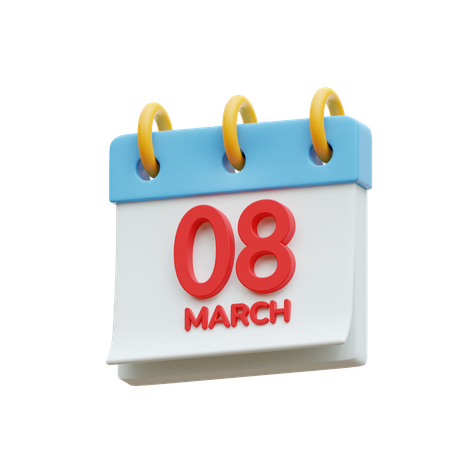 8 March 3D Icon