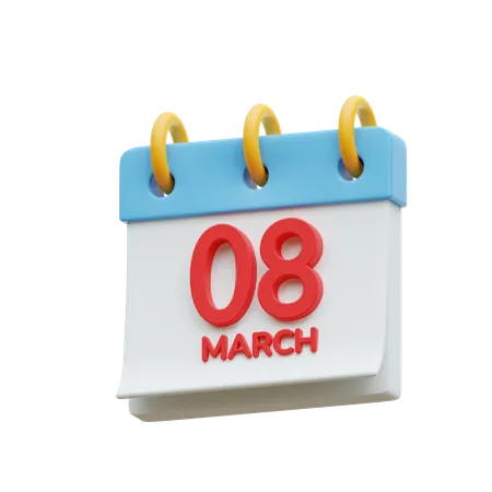 8 March 3D Icon