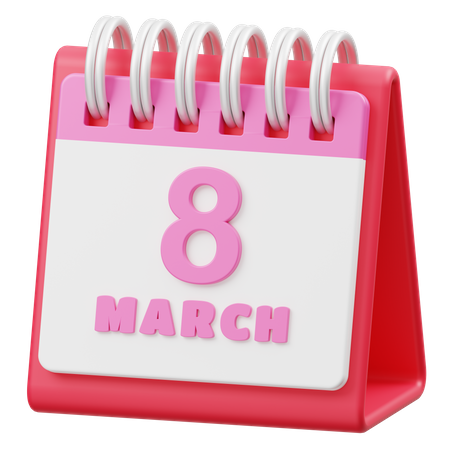 8 March  3D Icon