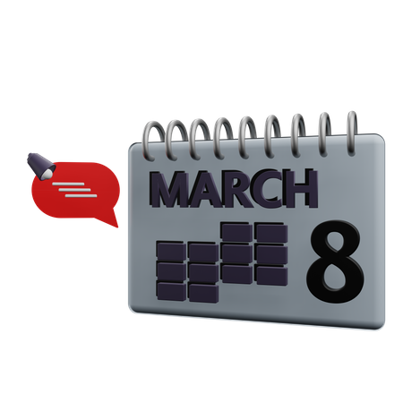 Calendario de marzo  3D Icon