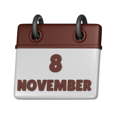 8 November  3D Icon