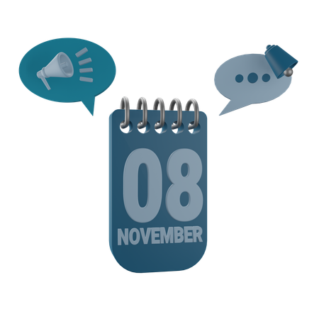 8 November  3D Icon
