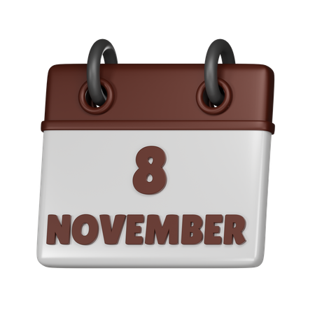 8 de noviembre  3D Icon