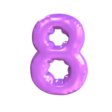 8 Number  3D Icon