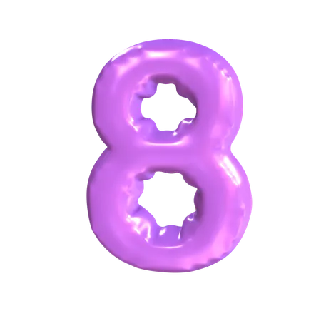 8 Number  3D Icon