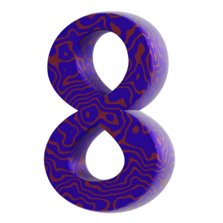 8 Number  3D Icon