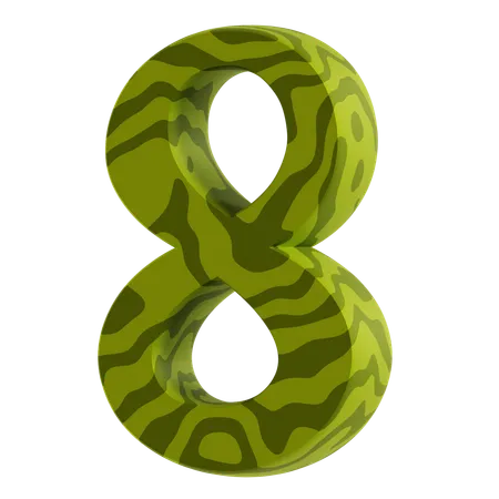 8 Number  3D Icon