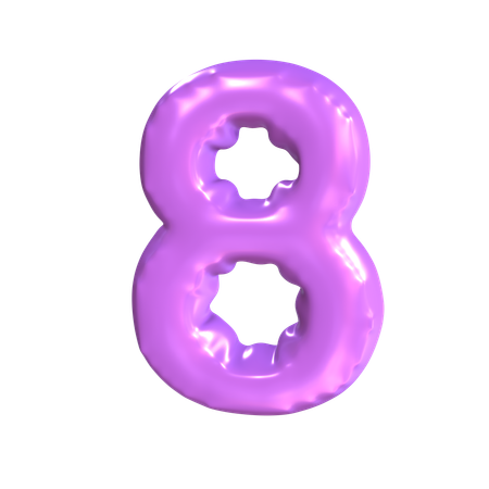 8 número  3D Icon