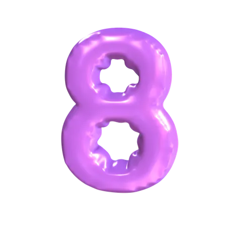 8 número  3D Icon