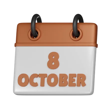 8 de octubre  3D Icon