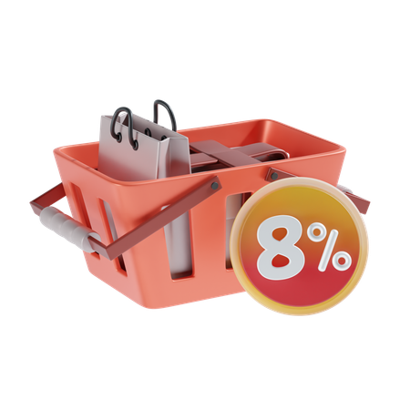 8 Percent  3D Icon