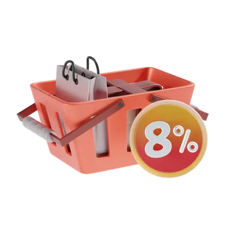 8 Percent  3D Icon