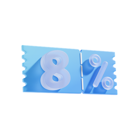 8 Percent  3D Icon