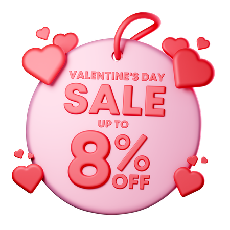 8 Percentage Discount  3D Icon
