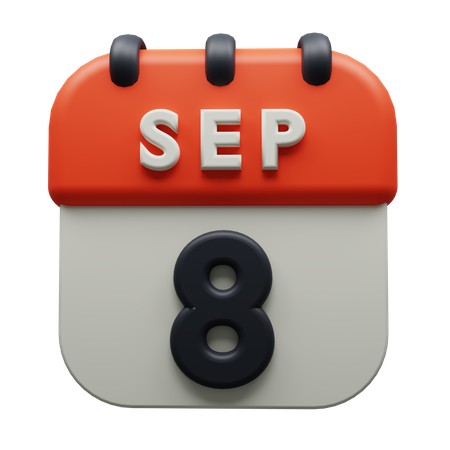 8 September 3D Icon