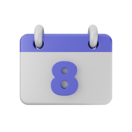 8-Tages-Kalender  3D Icon