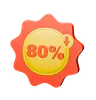 Badge de réduction de 80 %