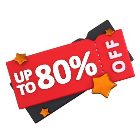 80 Discount Coupon  3D Icon