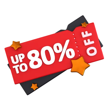 80 Discount Coupon  3D Icon
