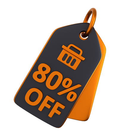 80 Discount Tag  3D Icon