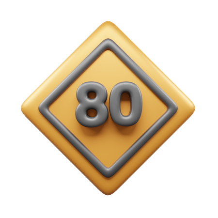 80 Geschwindigkeit  3D Icon