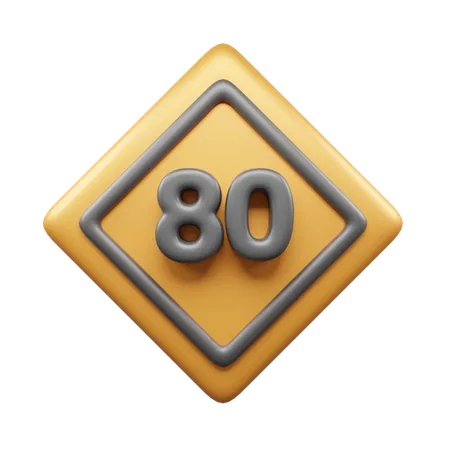 80 Geschwindigkeit  3D Icon