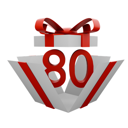 80 gift box  3D Icon