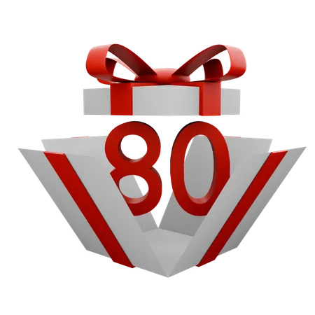 80 gift box  3D Icon