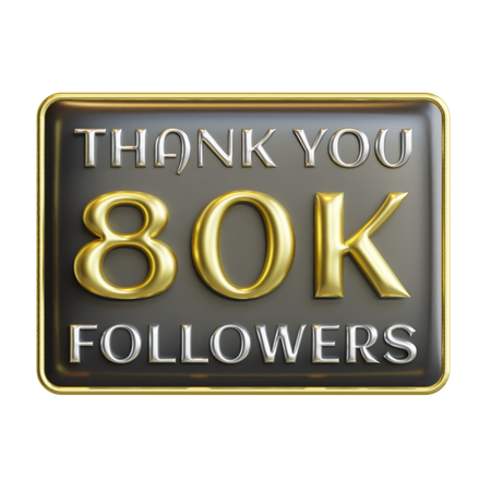 80 mil seguidores  3D Icon
